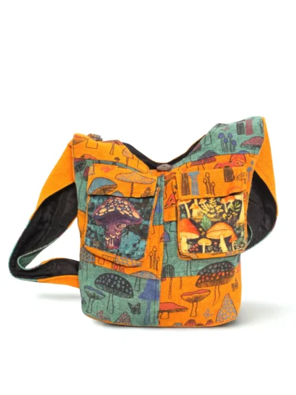 Mushroom Print Boho Crossbody Bag